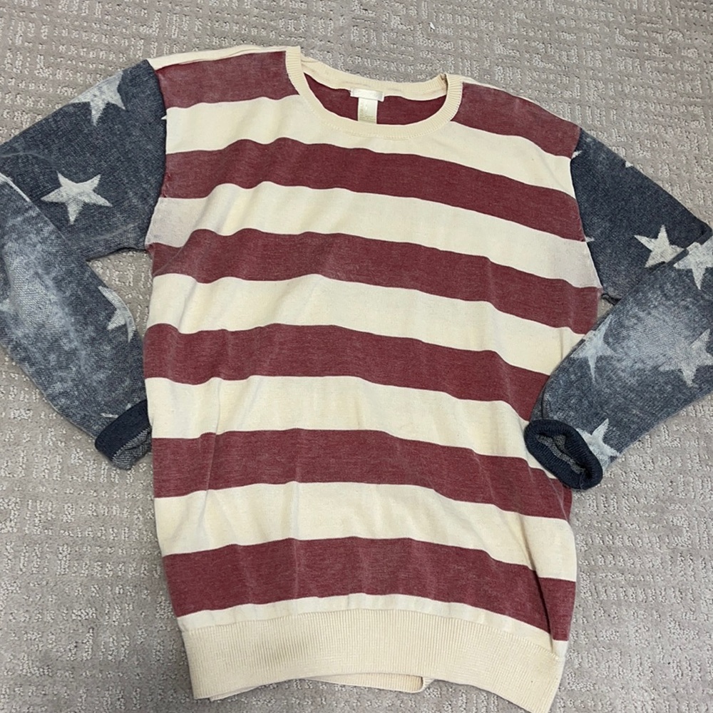 American flag knit sweater